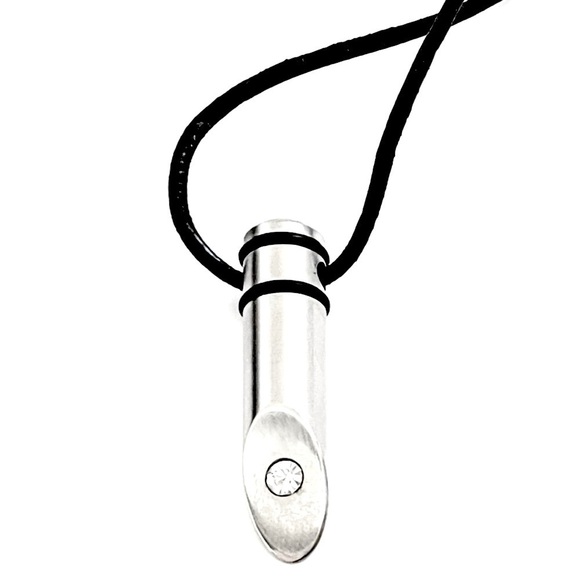 Diamond Bullet Pendant Necklace! - Picture 3 of 8